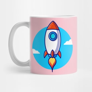 Rocket Launching Cartoon Mug